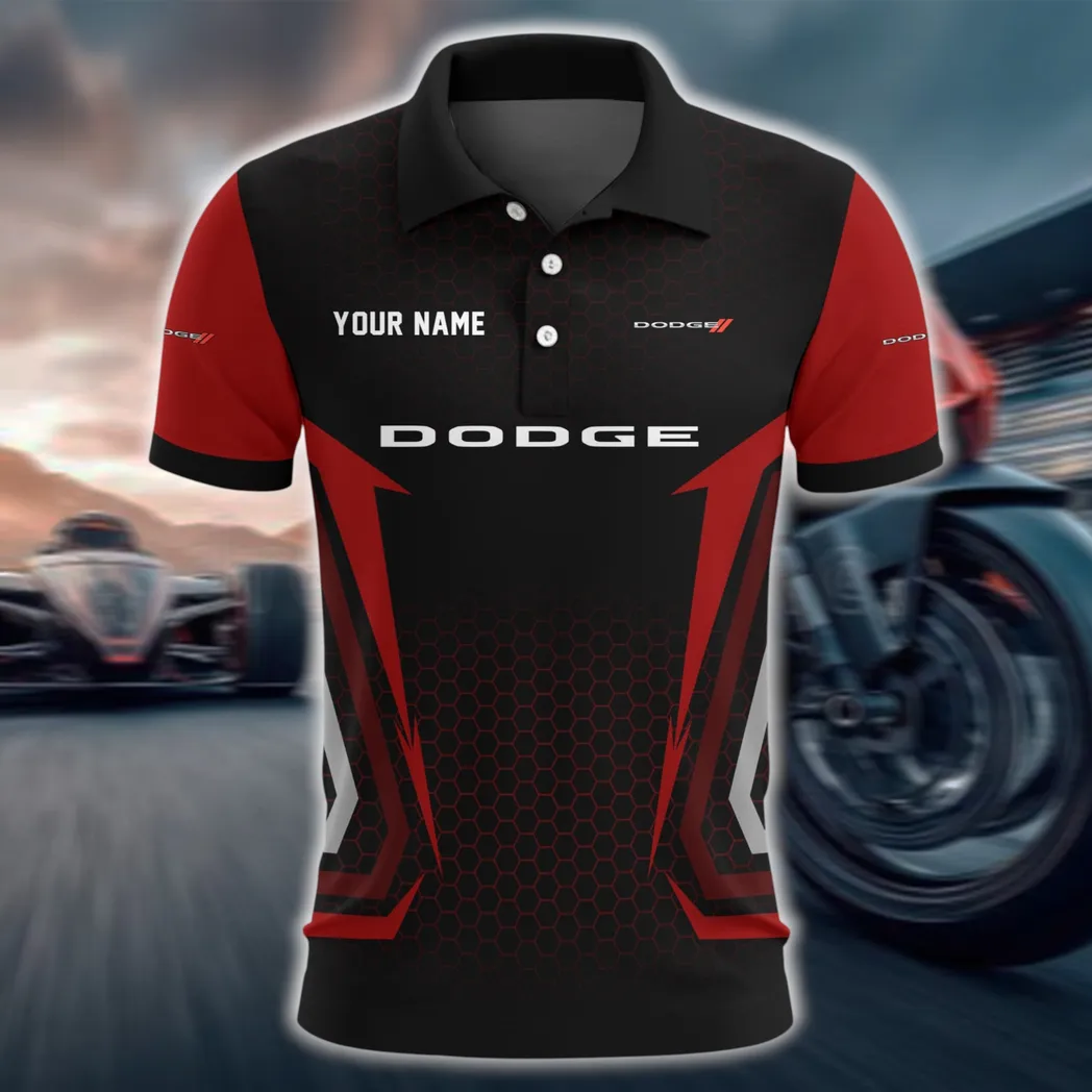 Classic Car Polo Shirt, Casual Street Button Shirt CAR526 - Red