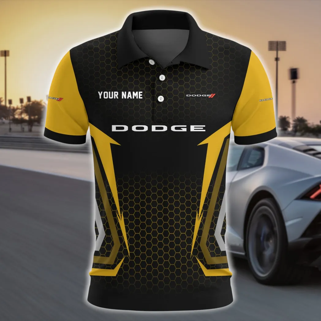 Classic Car Polo Shirt, Casual Street Button Shirt CAR526 - Yellow