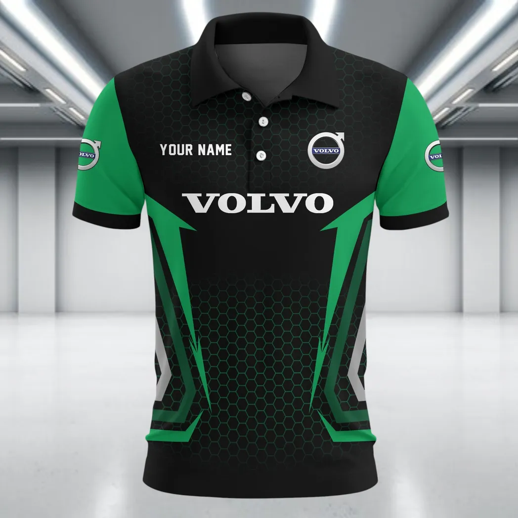 Automotive Brand Polo Shirt, Rugged Casual Button Shirt CAR526 - Green