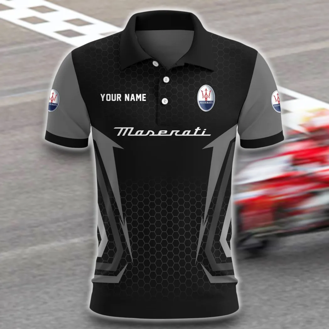 Premium Sports Sedan Polo Shirt, Street-Ready Sport Button Shirt CAR526 - Gray