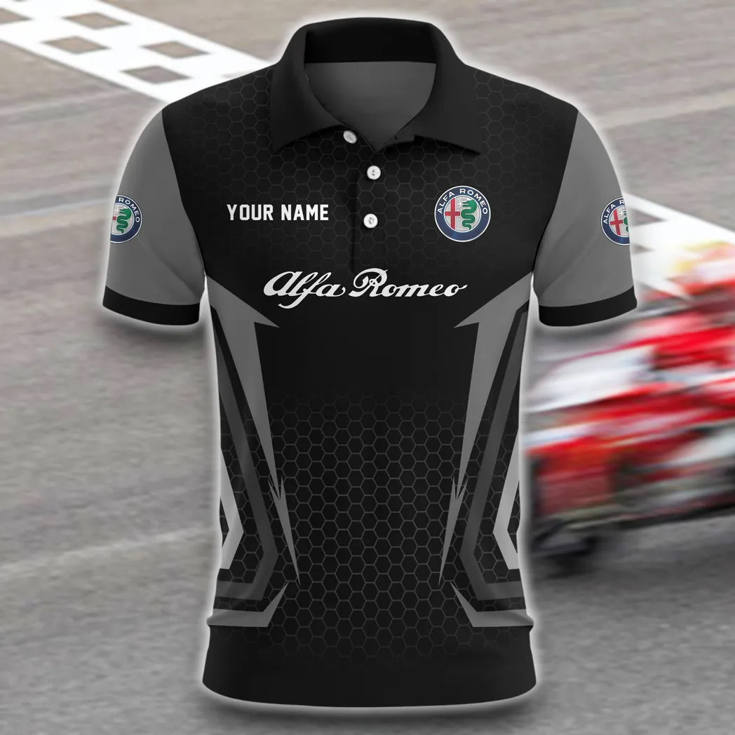 Italian Classic Polo Shirt, Sporty Everyday Button Shirt CAR526 - Gray