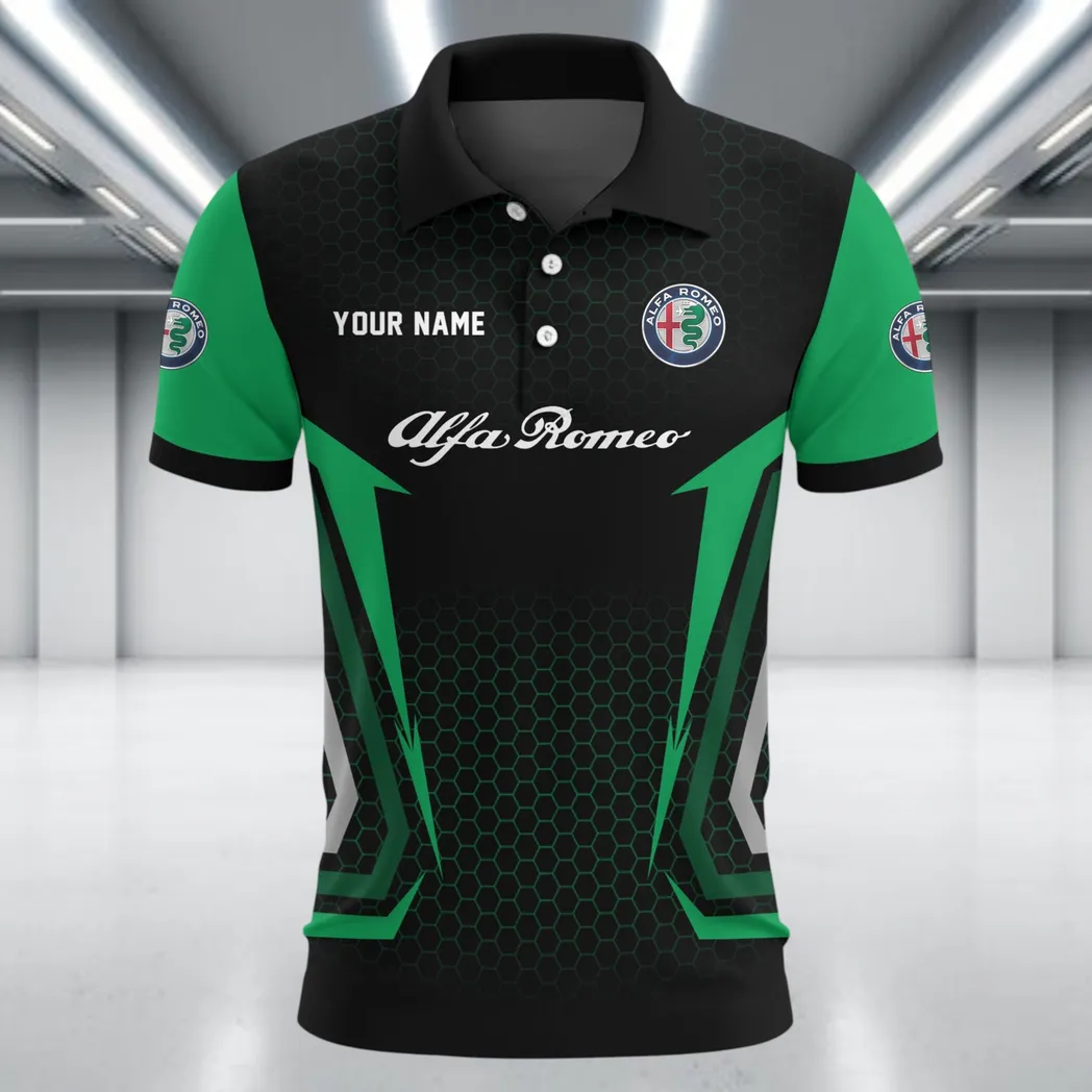 Italian Classic Polo Shirt, Sporty Everyday Button Shirt CAR526 - Green