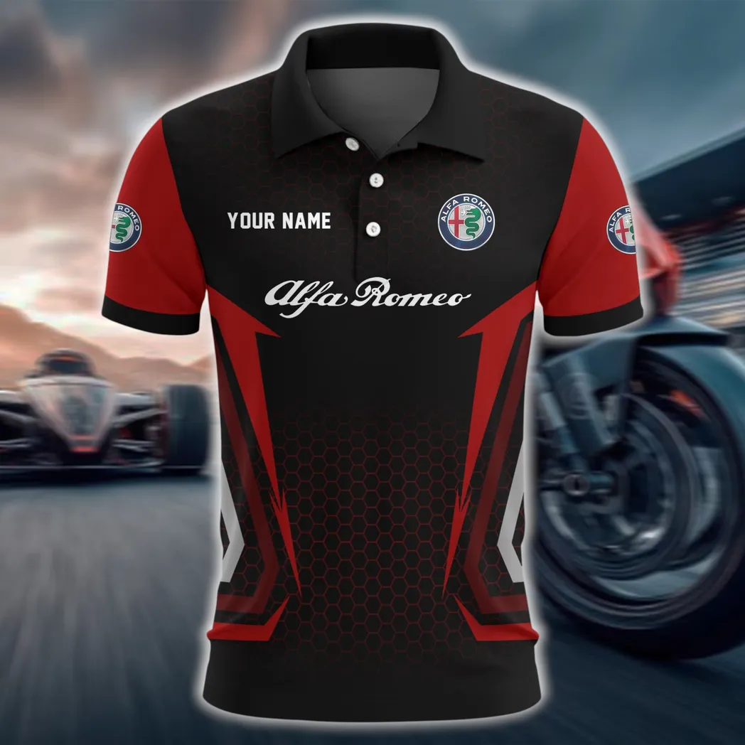 Italian Classic Polo Shirt, Sporty Everyday Button Shirt CAR526 - Red