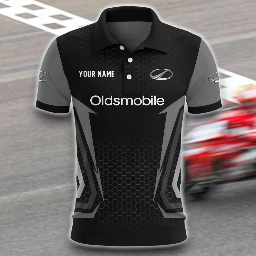 Heritage Vehicle Polo Shirt, Sporty Urban Button Shirt CAR526 - Gray