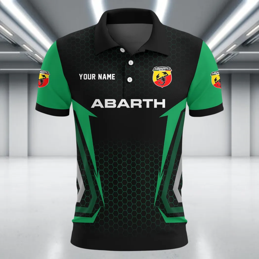 Compact Sports Car Polo Shirt, Casual Street Button Shirt CAR526 - Green