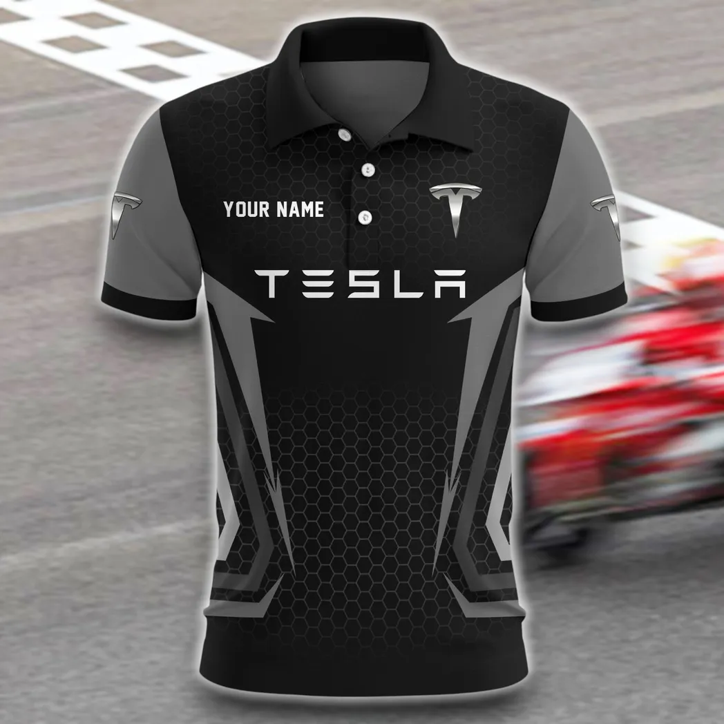 High-Tech Auto Polo Shirt, Sporty Everyday Button Shirt CAR526 - Gray