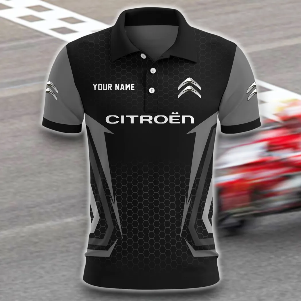 Practical Crossover Polo Shirt, Rugged Sport Button Shirt CAR526 - Gray