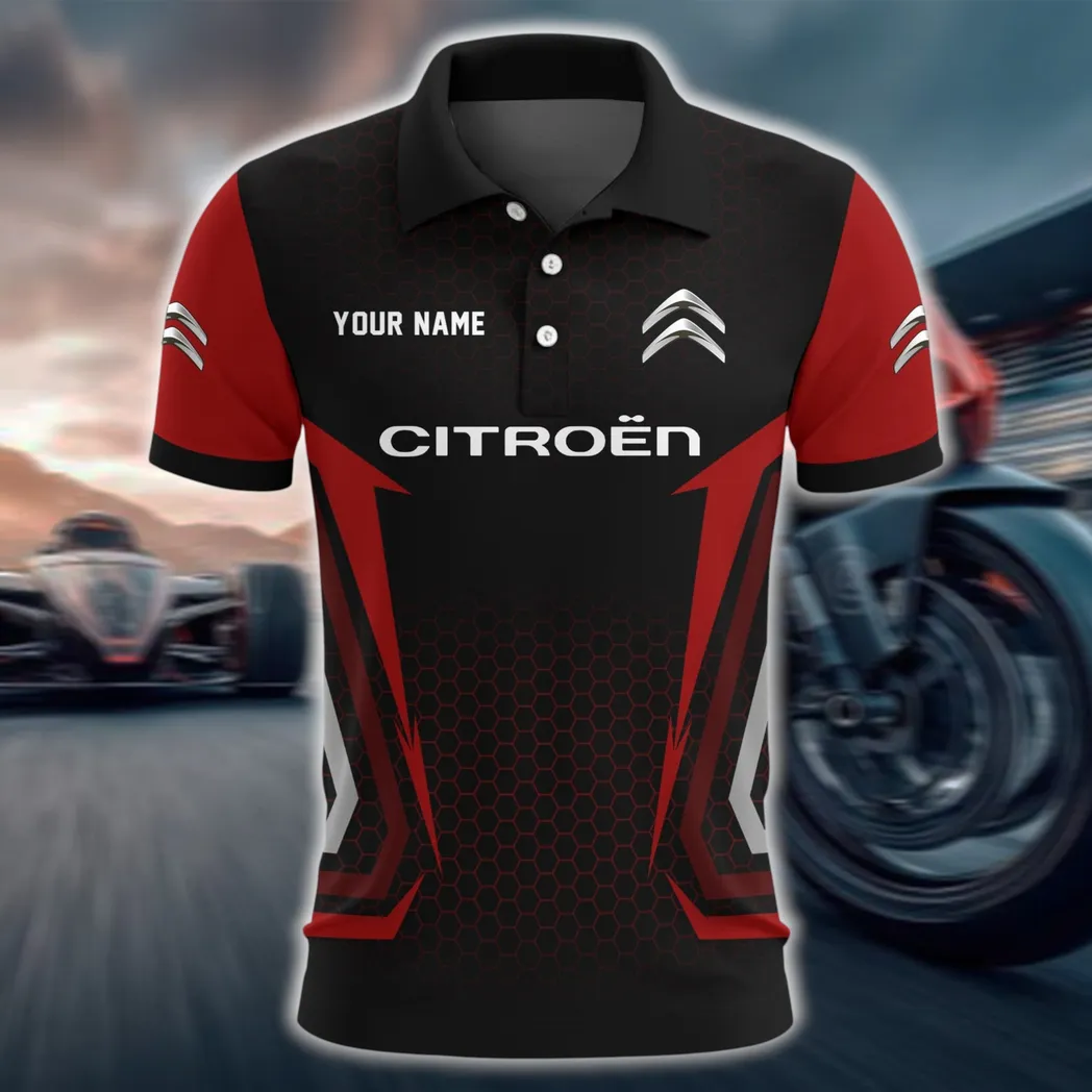 Practical Crossover Polo Shirt, Rugged Sport Button Shirt CAR526 - Red