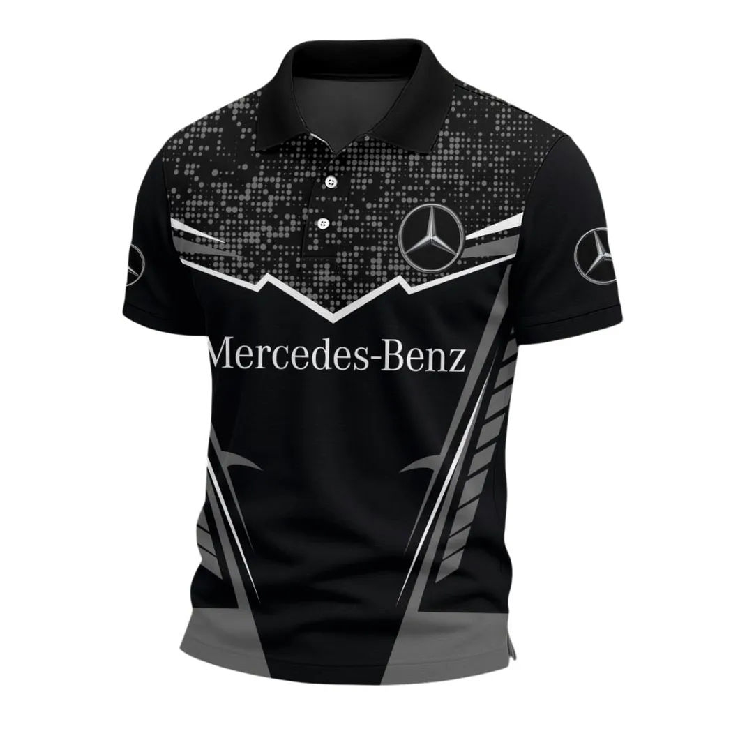 Luxury Car Polo Shirt, Sporty Casual Button Shirt CAR529111425112-Gray