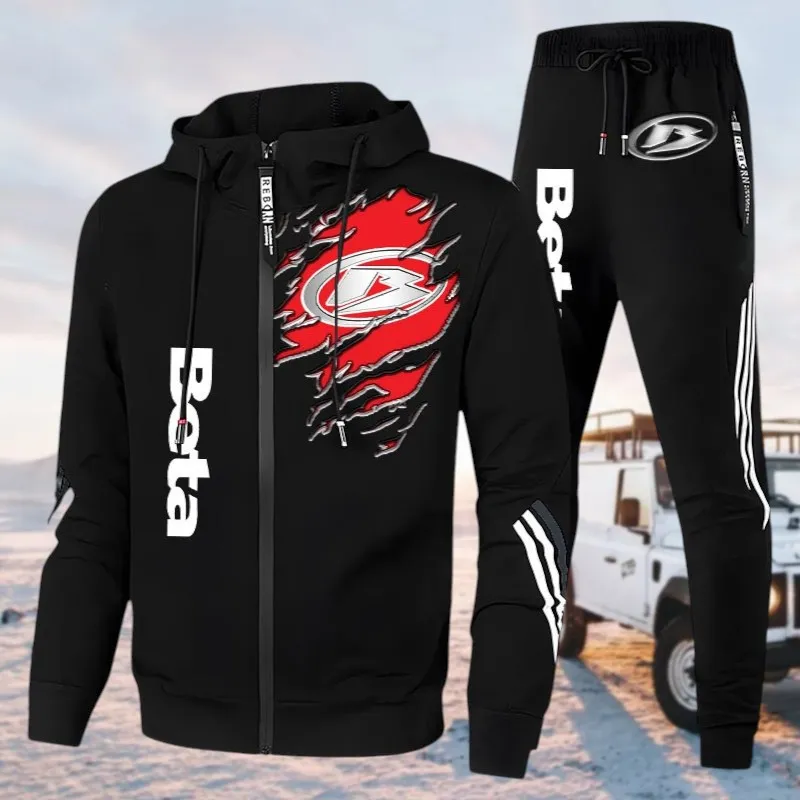 Dual-Sport Motor Tracksuit, Street Driver Sport Set CAR538 - Black