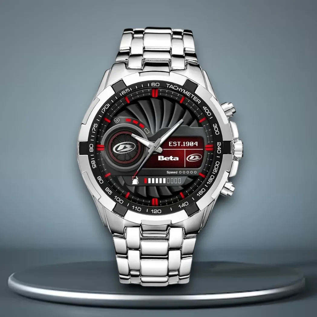 All-Terrain Motorbike Steel Watches, Sport-Inspired Wristwatch Style DCAR475 - White