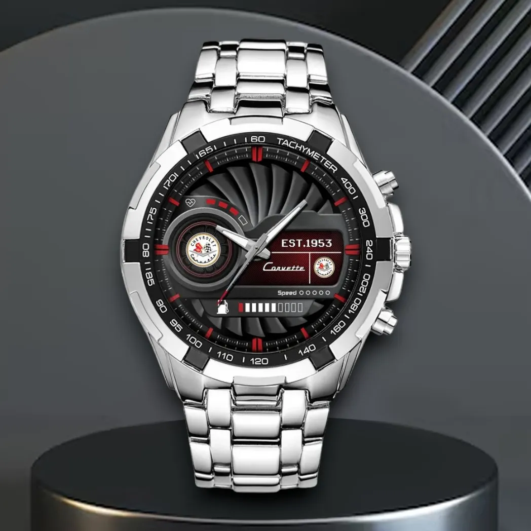 Performance Car Steel Watches, Dynamic Watch for Sport Fans DCAR476 - White