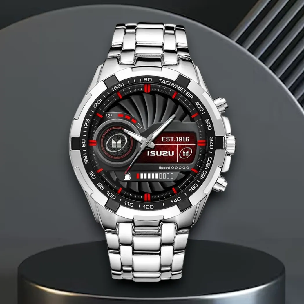 All-Terrain Truck Steel Watches, Sport-Inspired Wristwatch Style DCAR476 - White