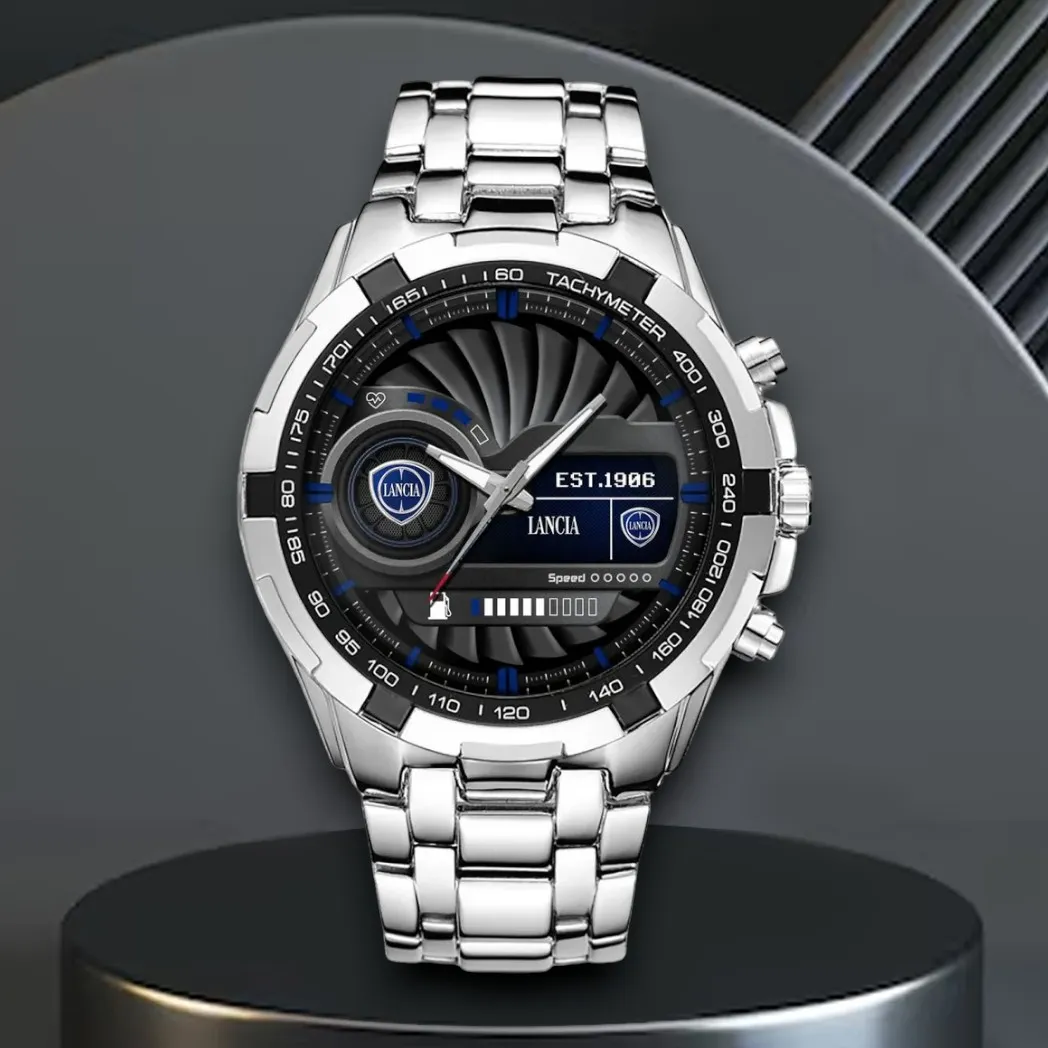 Italian Compact Steel Watches, Precision Watch for Sport Fans DCAR476 - White