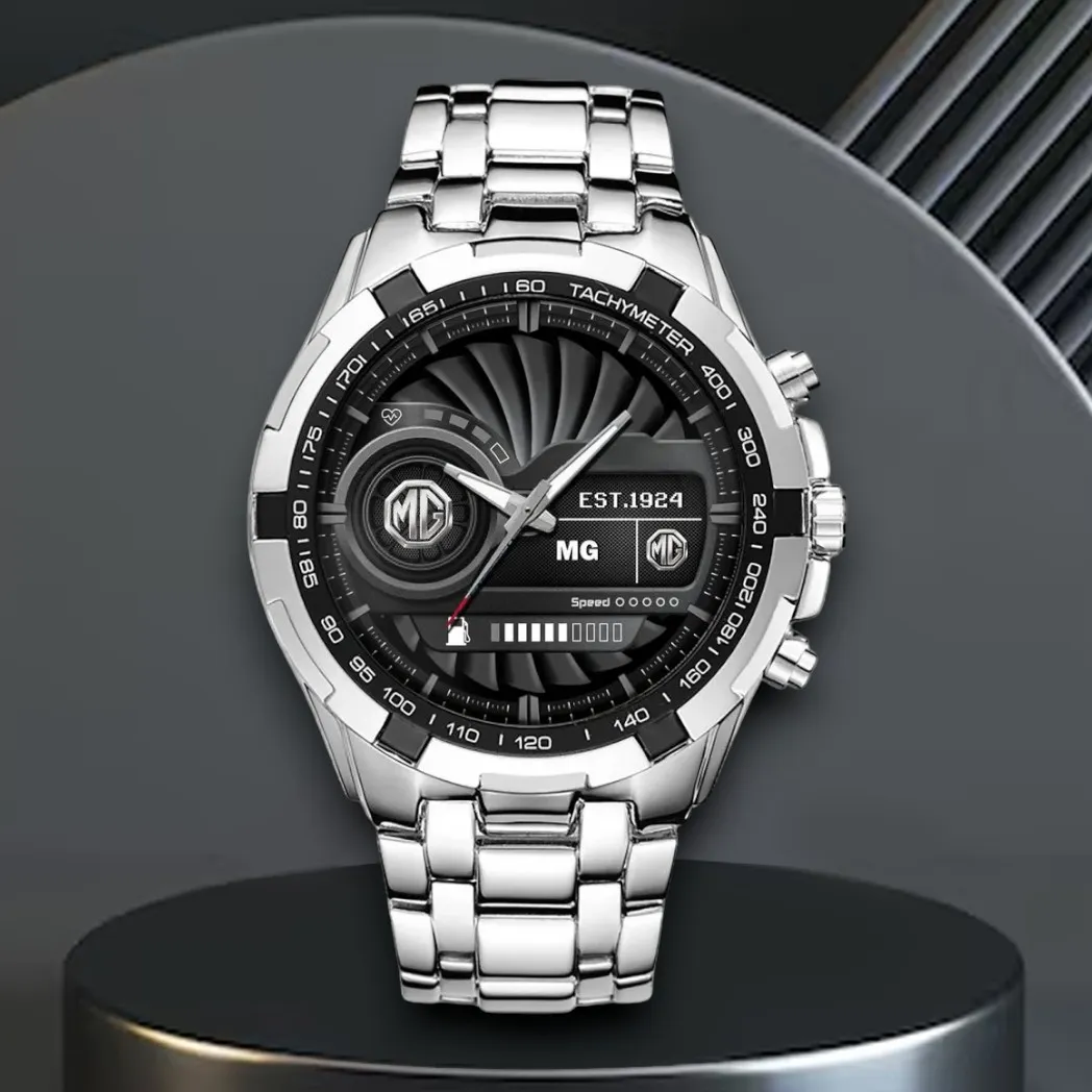 Classic British Car Steel Watches, Sport-Inspired Wristwatch Style DCAR476 - White