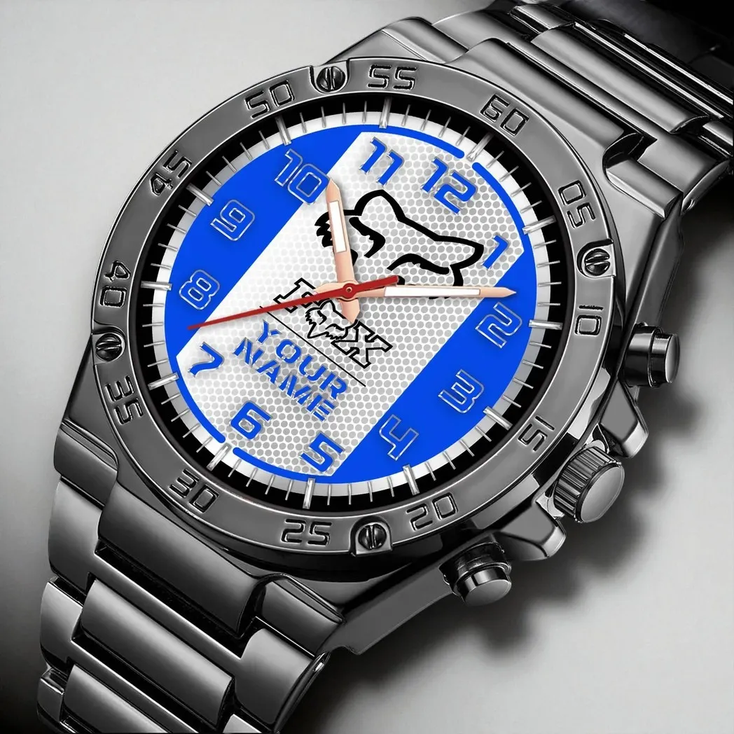 Moto Performance Wear Hand Watch, Modern Supporter Wristwatch Style DCAR477 - Blue