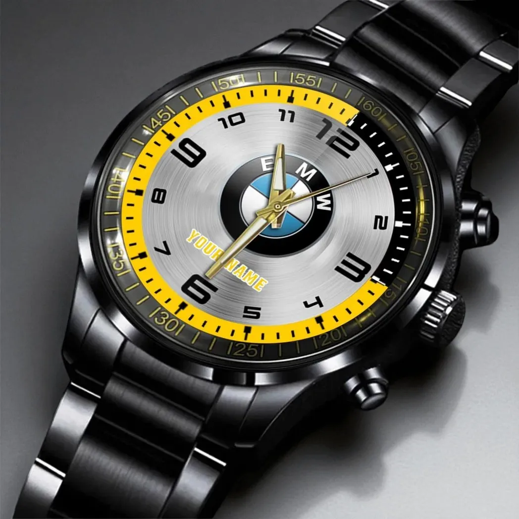 Compact Sedan Stainless Steel Watch, Game Day Fan Watch DCAR478 - Black