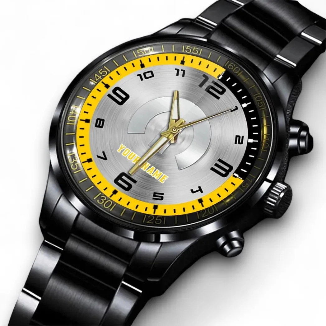 Auto Upgrades Stainless Steel Watch, Game Day Fan Watch DCAR478 - Black