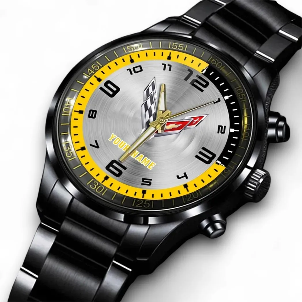 Classic Muscle Car Stainless Steel Watch, Stylish Watch for Enthusiasts DCAR478 - Black