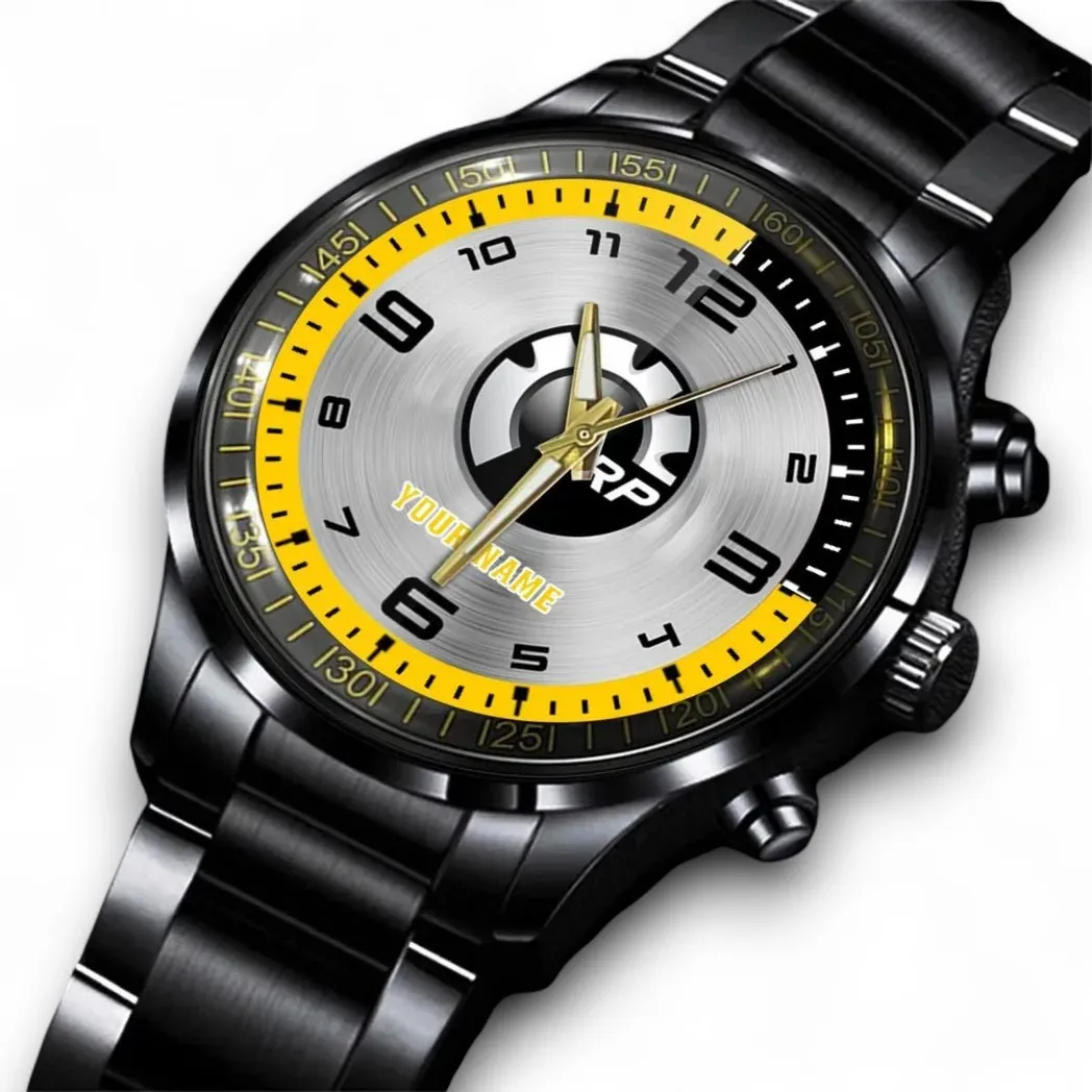 Fun Ride Machine Stainless Steel Watch, Timeless Sport Fan Accessory DCAR478 - Black