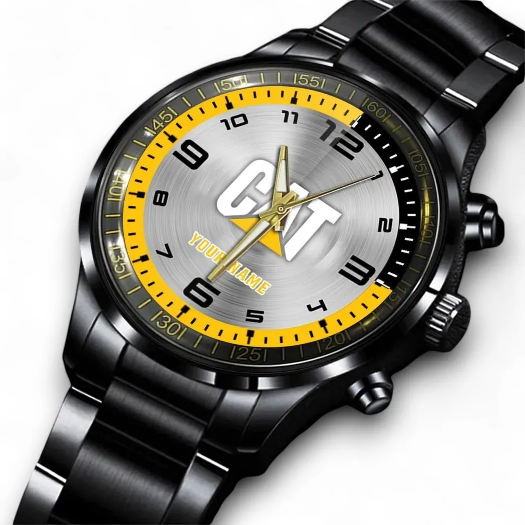 Construction Equipment Stainless Steel Watch, Timeless Sport Fan Accessory DCAR478 - Black