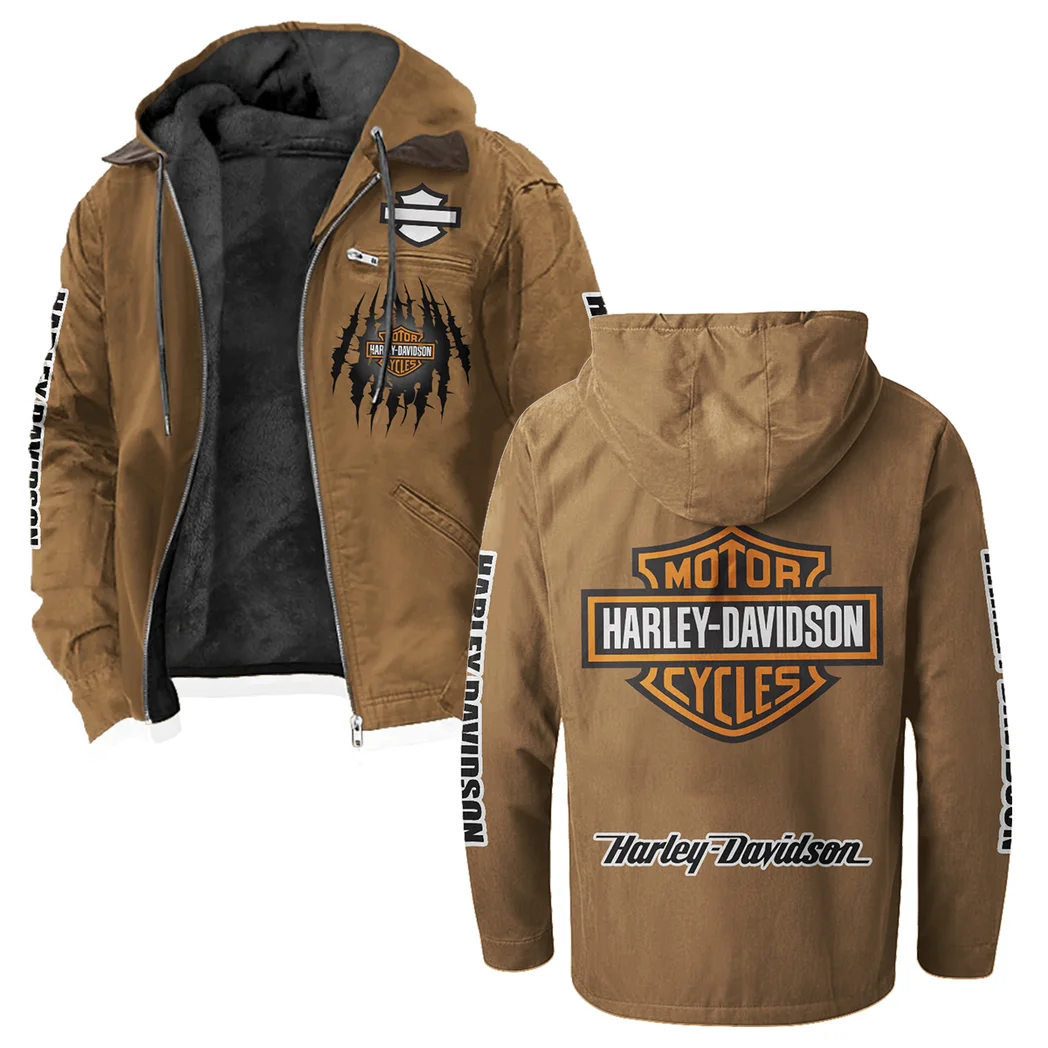 Two-Wheel Freedom Flannel Hoodie, Garage Life Hooded Flannel HVN1328HD - Camel