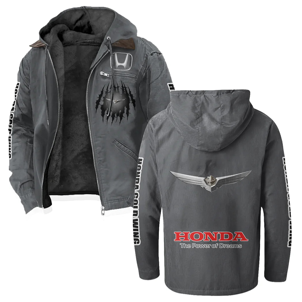 Highway Motorcycle Flannel Hoodie, Rider's Everyday Hoodie HVN1328HG - Gray