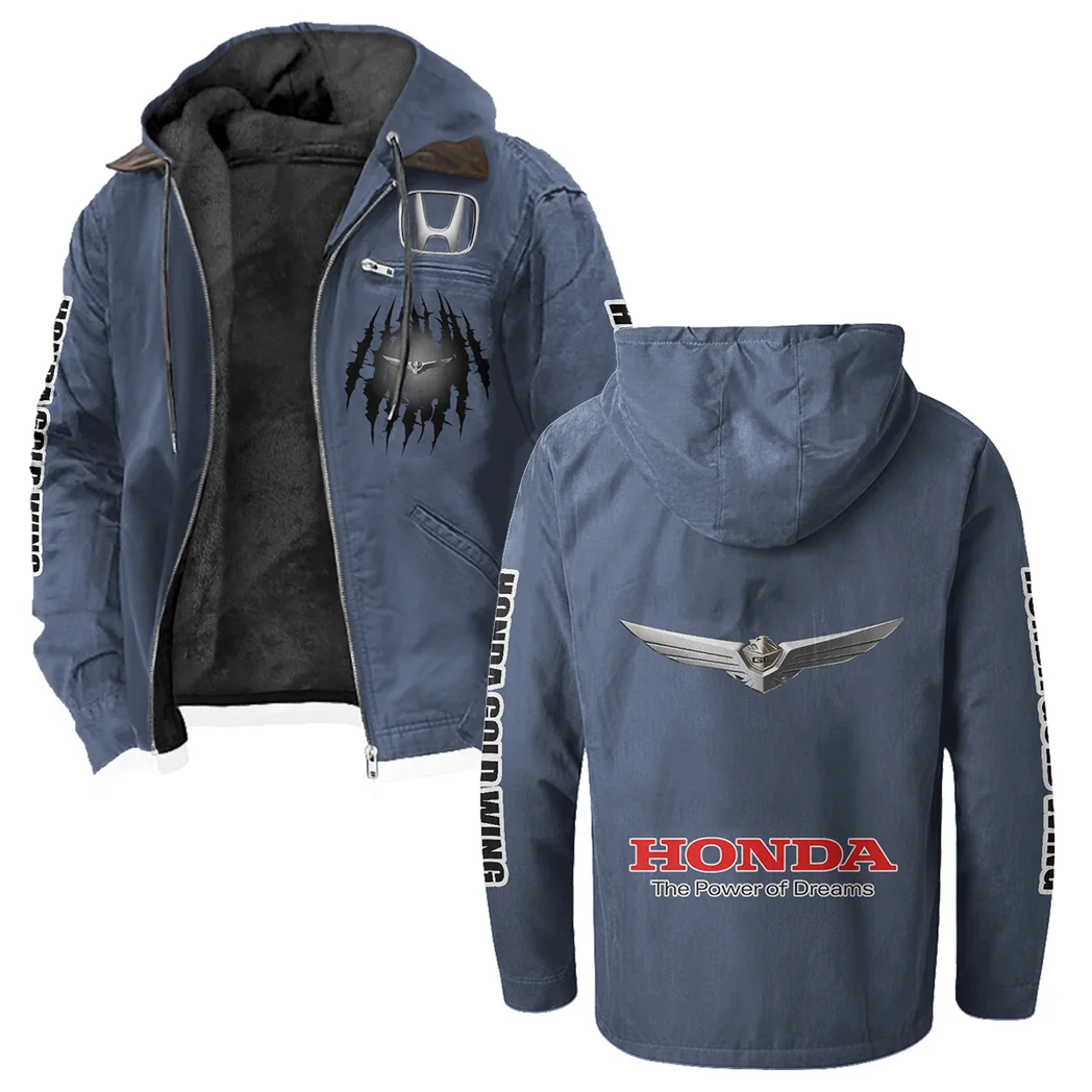 Highway Motorcycle Flannel Hoodie, Rider's Everyday Hoodie HVN1328HG - Navy Blue