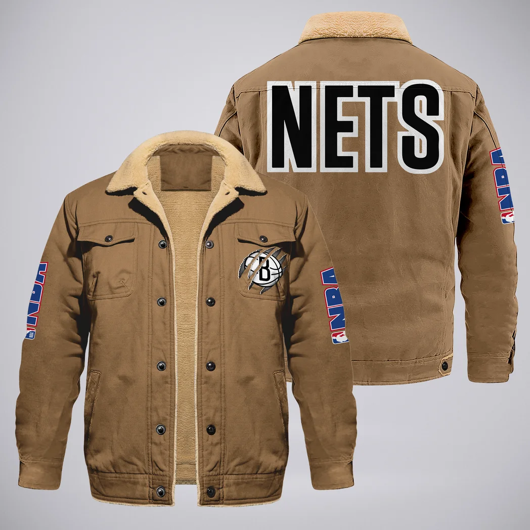 Bold Basketball Culture Jacket Fur Collar Fleece, Warm Supporter Style HVN1372BN - Khaki