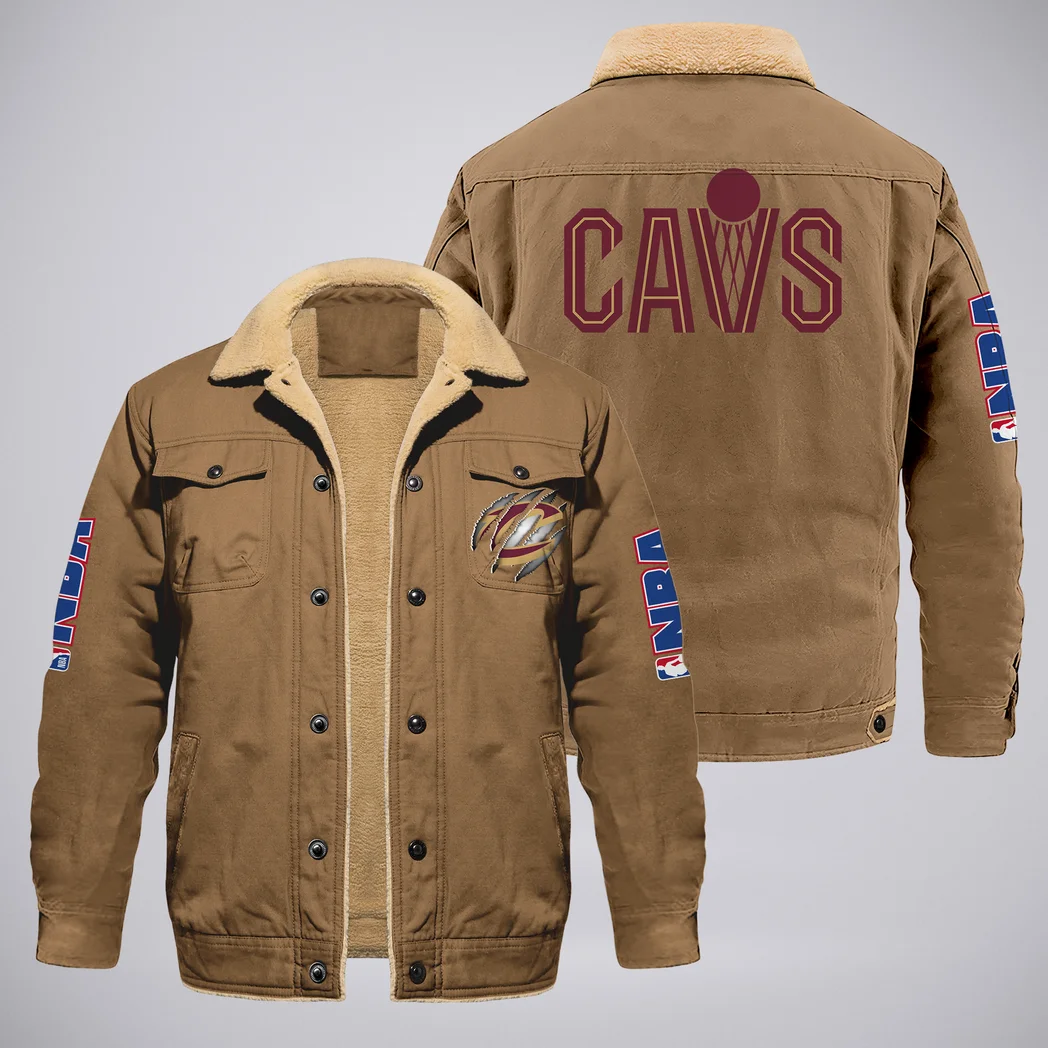 Basketball Pride Jacket Fur Collar Fleece, Warm Supporter Style HVN1372CC - Khaki
