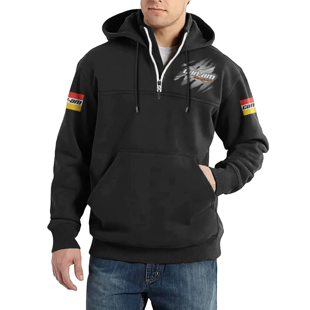 Adventure Bike Casual Stand Up Collar Hoodie, Street Ready Gearhead Hoodie HVN1386CA - Black