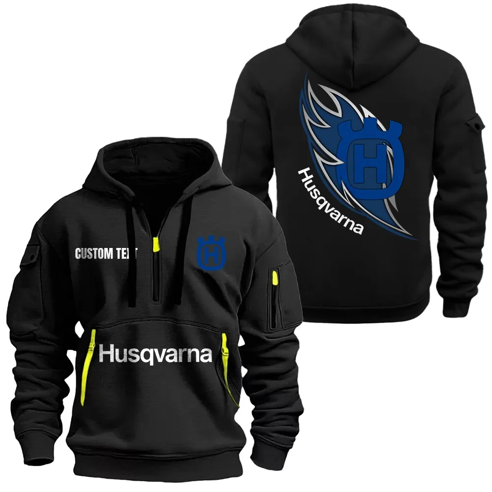 Adventure Motorcycle Hoodie Half Zipper, Performance Fan Hoodie CAR170 - Black