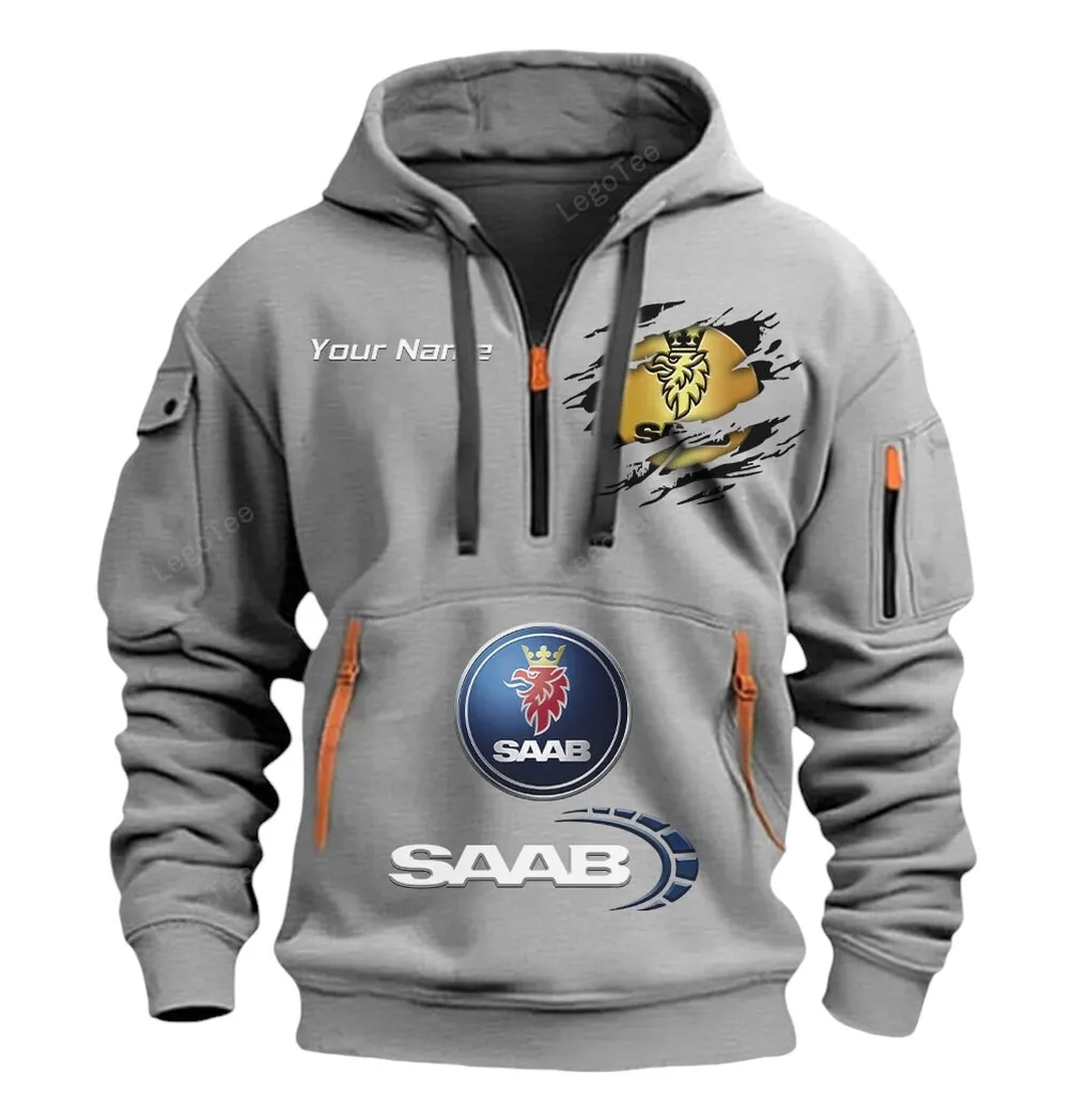 Adventure SUV Hoodie Half Zipper, Classic Sport Half-Zip Hoodie CAR113 - Gray