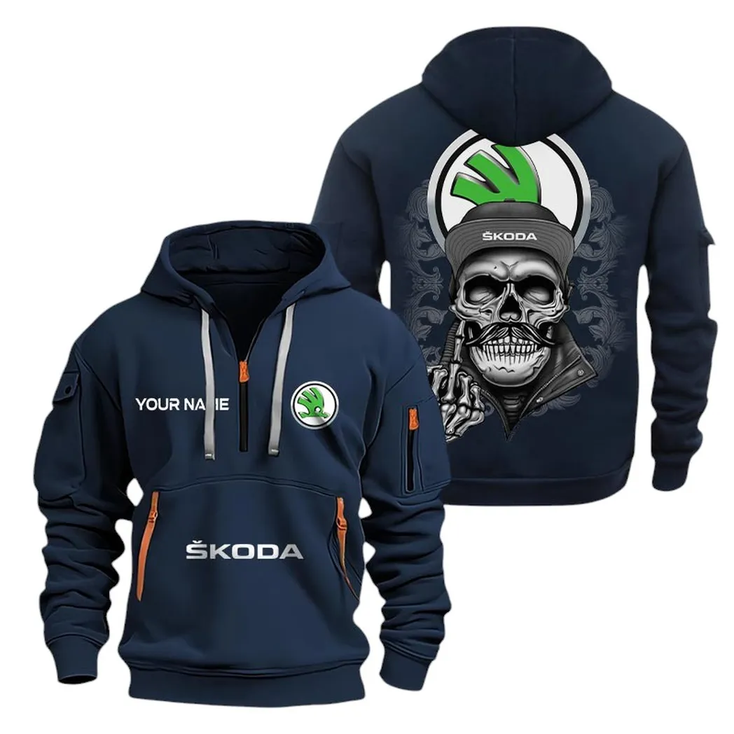 Affordable Ride Hoodie Half Zipper, All-Season Fan Half-Zip Hoodie CAR166 - Navy