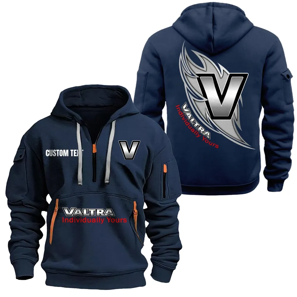 Agriculture Tractor Hoodie Half Zipper, Classic Sport Half-Zip Hoodie CAR170 - Navy