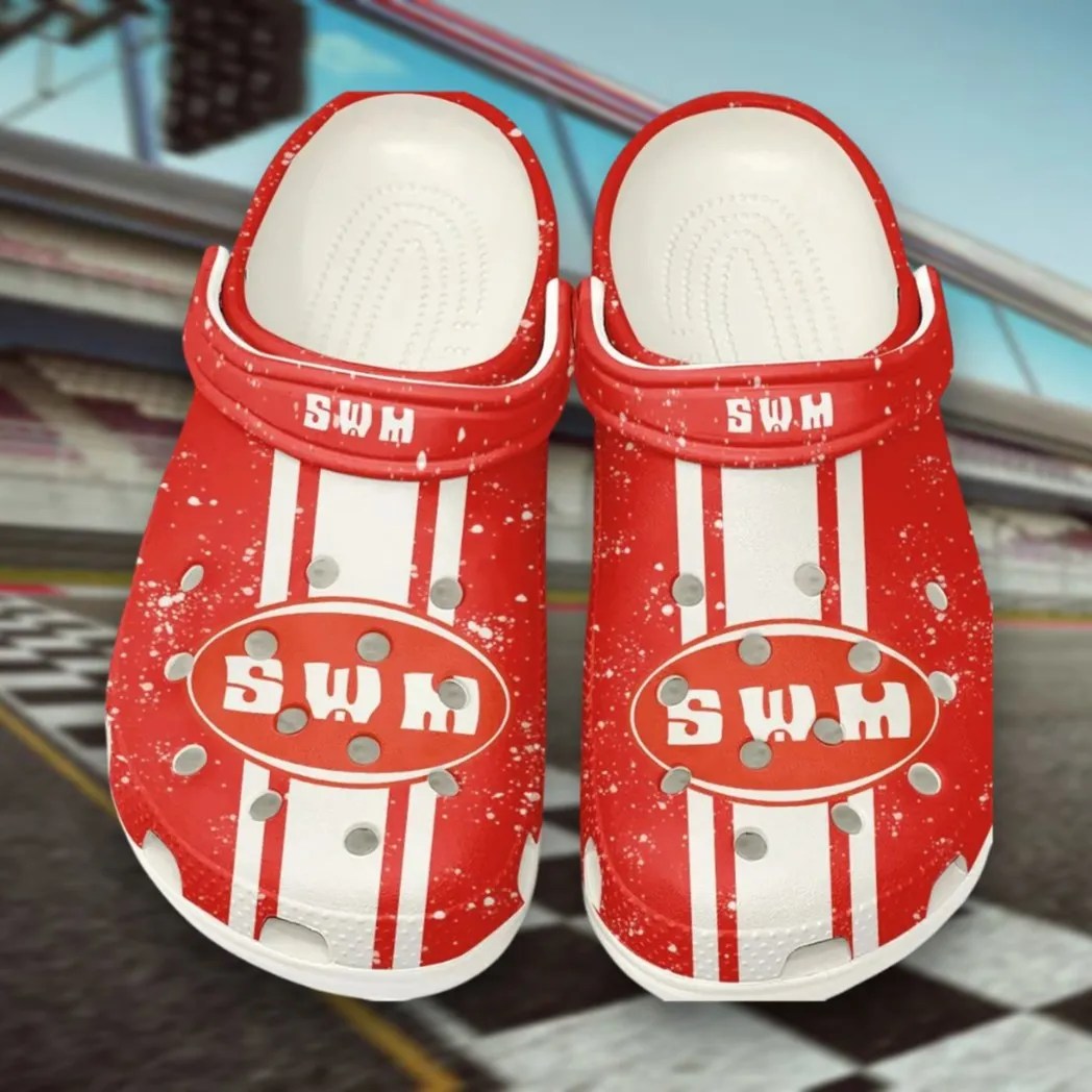 All Over Print Adventure Ride Clog, Automotive Lifestyle Inspired Shoes for Car Enthusiasts CAR620 - White