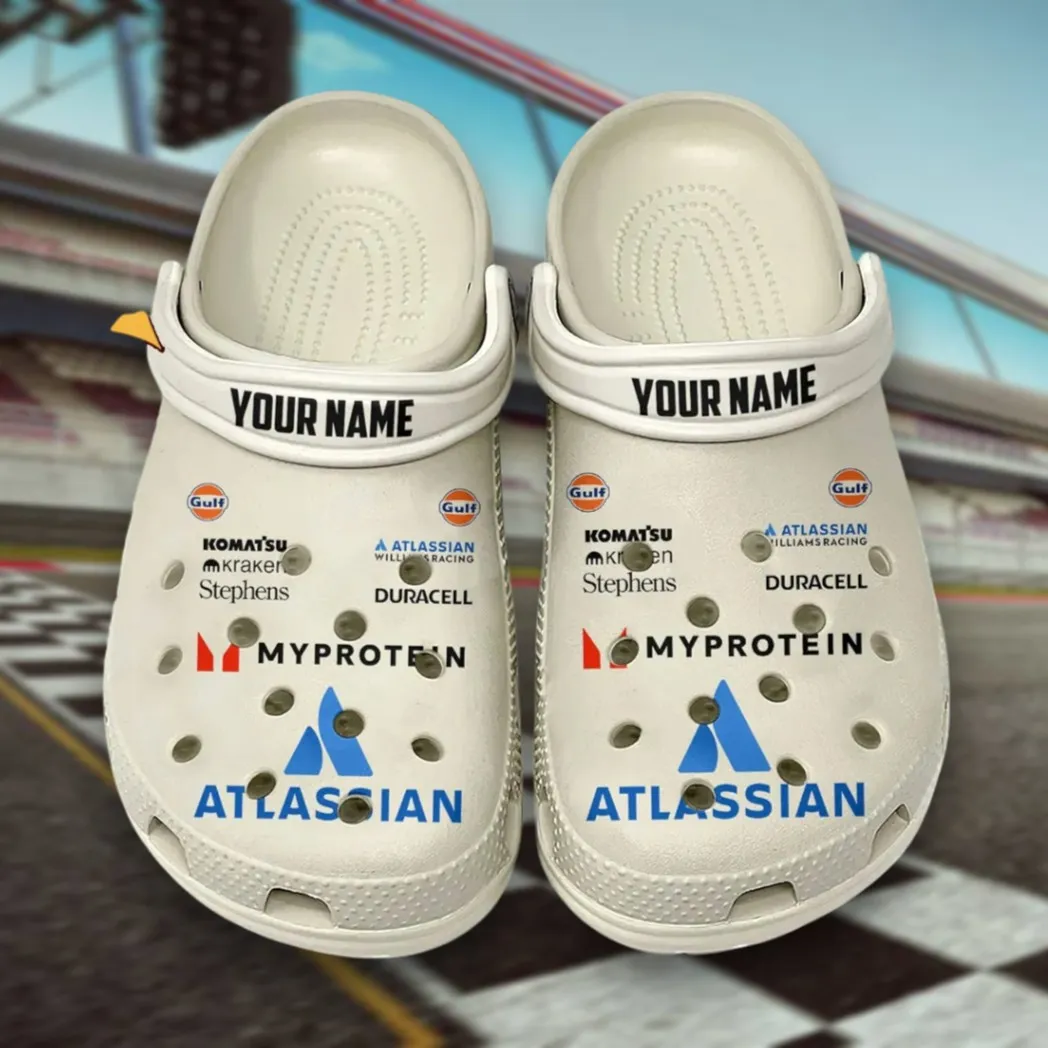 All Over Print Custom-Built Car Clog, Automotive Lifestyle Inspired Shoes for Car Enthusiasts CAR417 - White