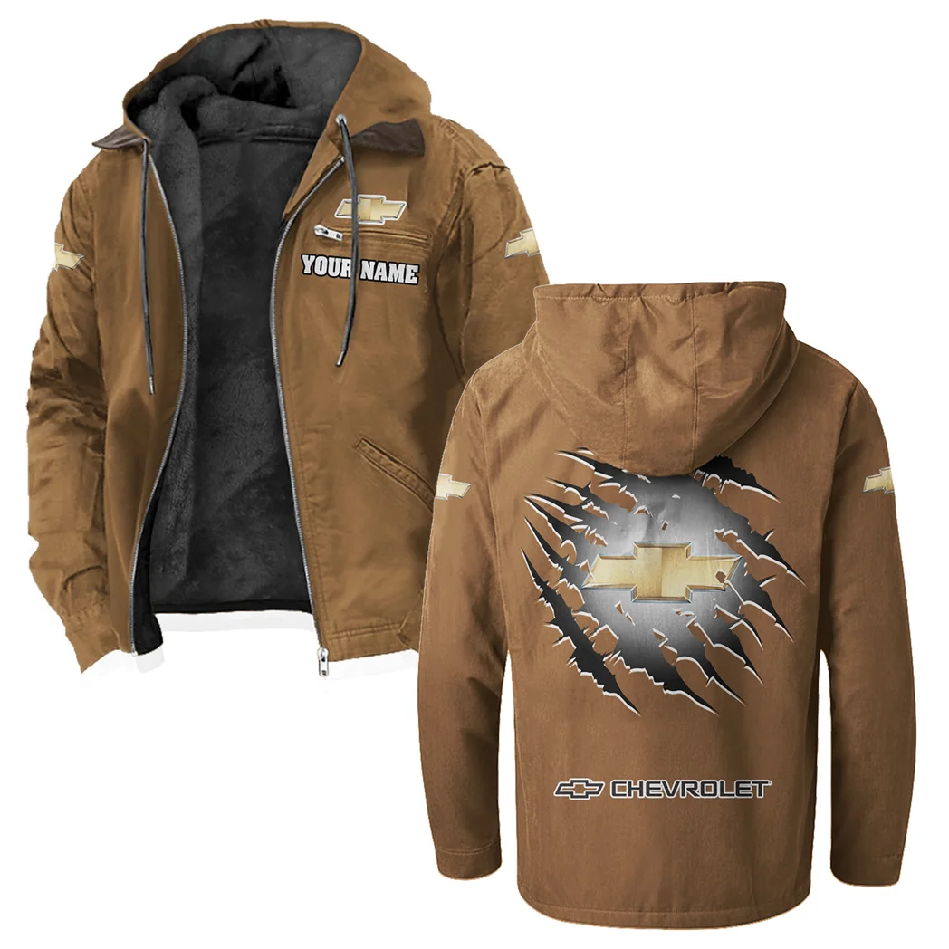 American Pickup Truck Flannel Hoodie, Ride-Ready Hooded Style HVN1327CE - Camel