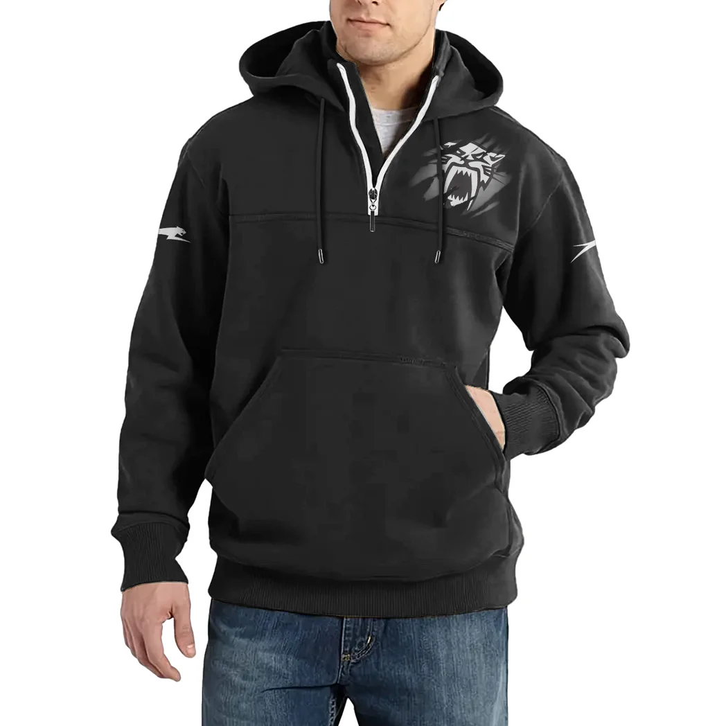 ATV Manufacturer Casual Stand Up Collar Hoodie, Everyday Gearhead Hoodie HVN1386AR - Black