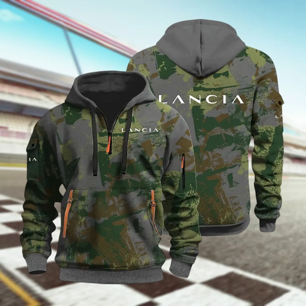 Vintage Legend Hoodie Half Zip 3D Print, Street-Ready Casual Hoodie CAR514 - Dark Gray