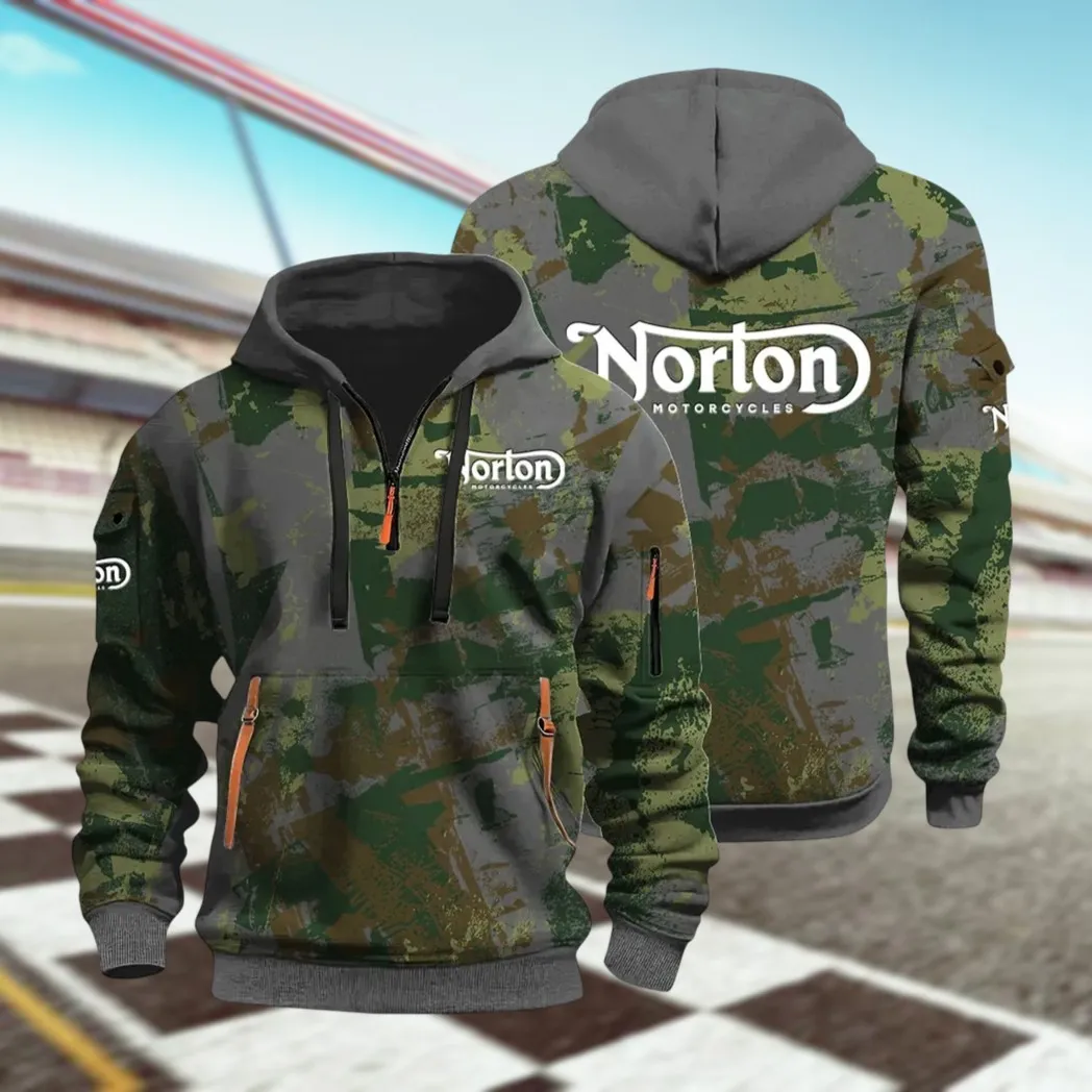 Touring Motorcycle Hoodie Half Zip 3D Print, Street-Ready Casual Hoodie CAR514 - Dark Gray