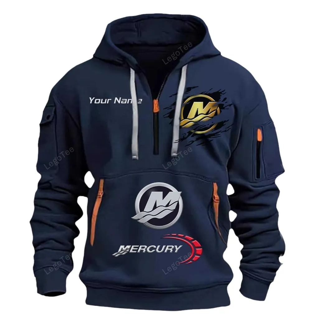 Boat Power Hoodie Half Zipper, All-Season Fan Half-Zip Hoodie CAR113 - Navy