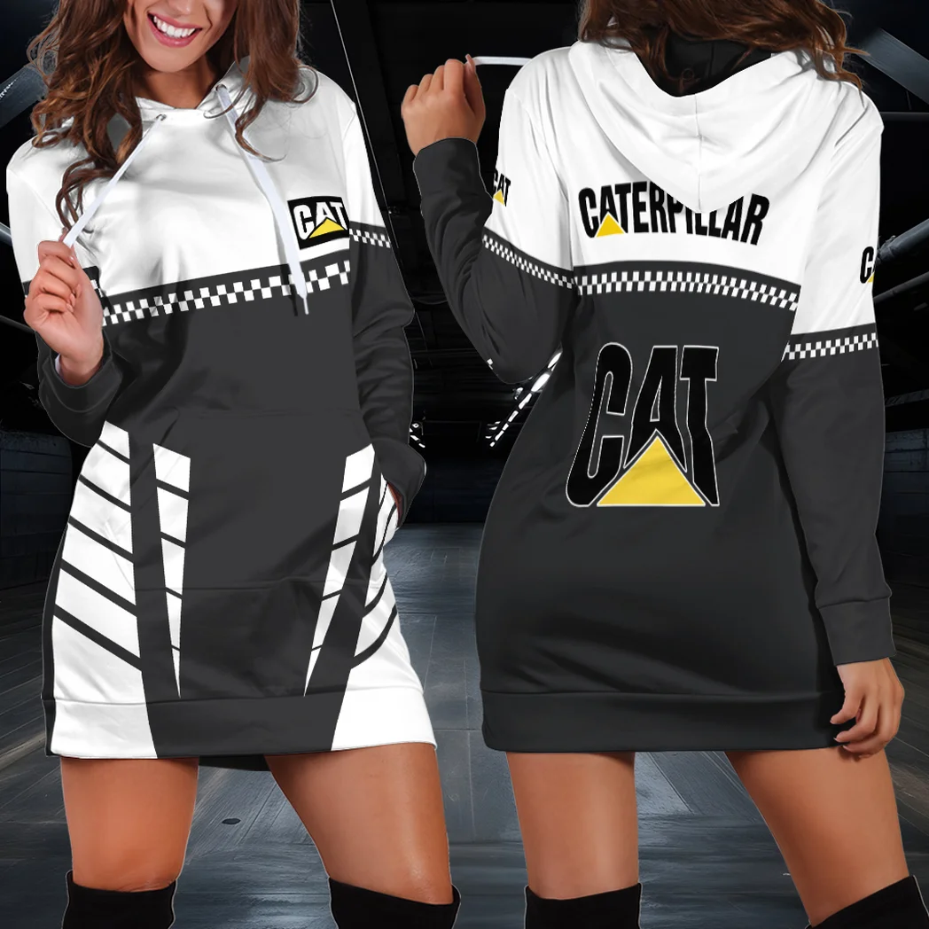 Bulldozer Hoodie Dress, Auto Streetwear Made for Her HVN1385CI