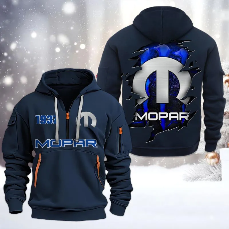 Classic Auto Hoodie Half Zipper, True Fan Hoodie CAR198 - Navy