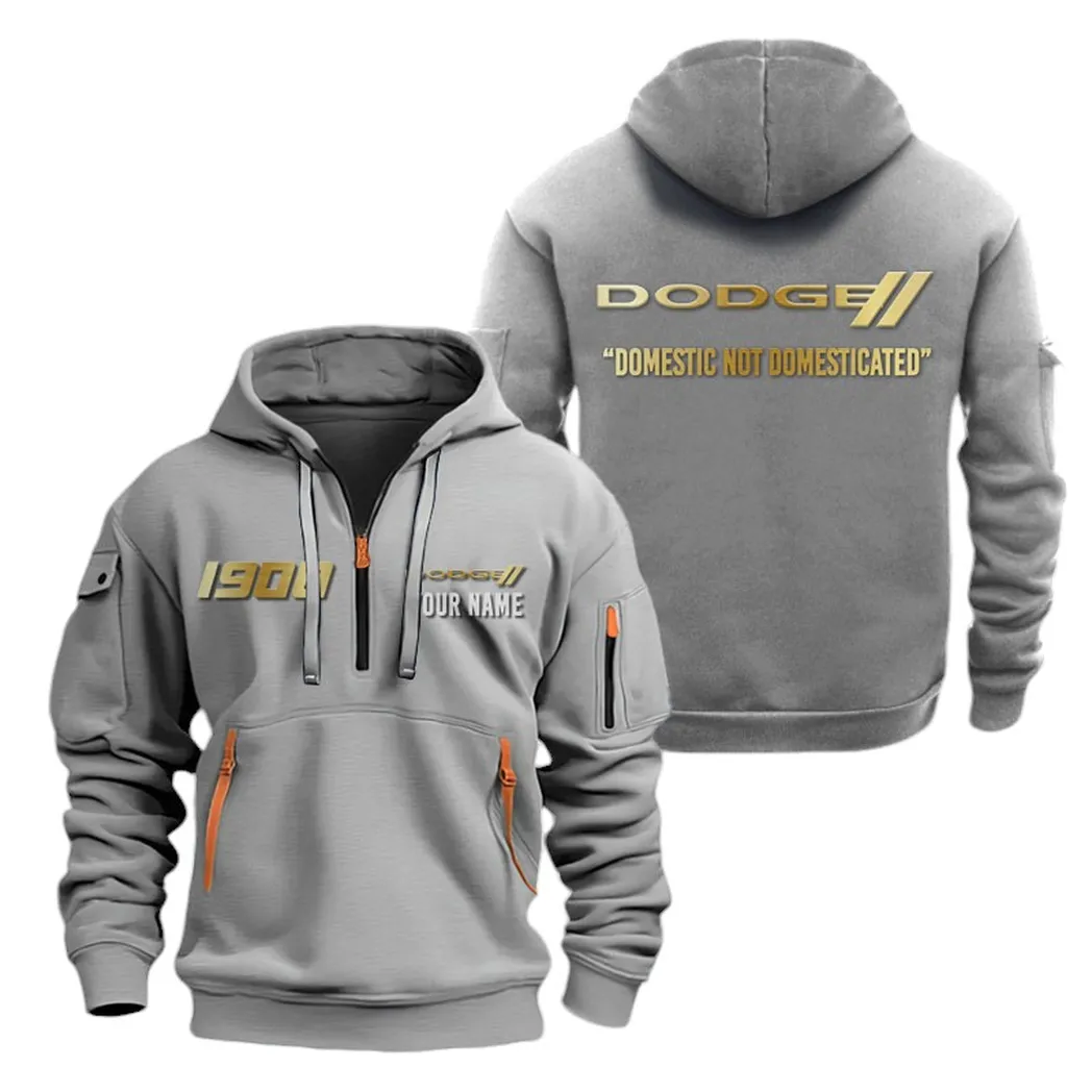 Classic Car Hoodie Half Zipper, Athletic Fan Half-Zip Hoodie CAR019 -Gray