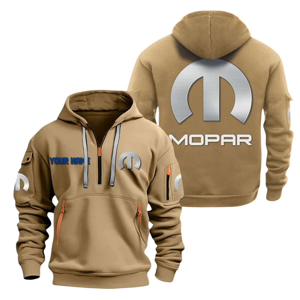 Classic Car Hoodie Half Zipper, Game Time Hoodie CAR200 - Khaki