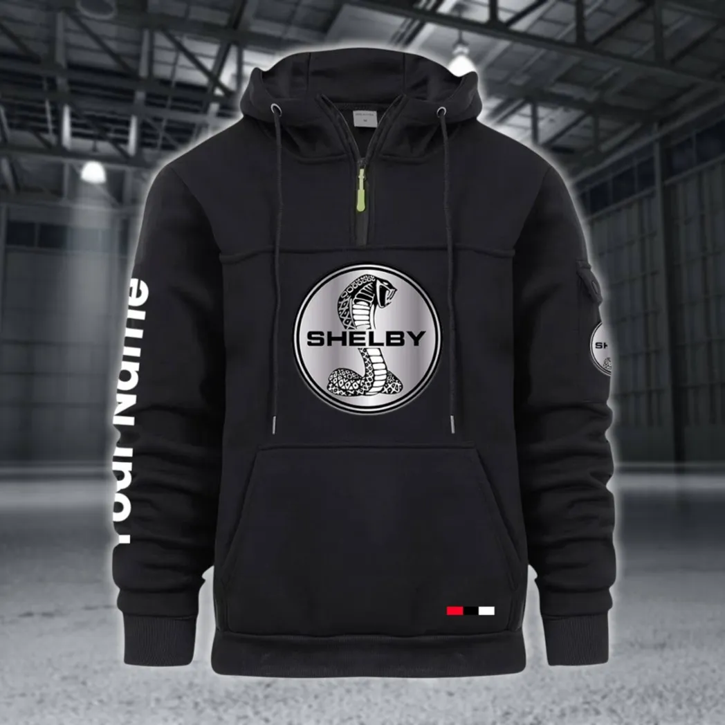 Classic Muscle Ride Large Pocket Hoodie, Moto Street Comfort Hoodie CAR514 - Black