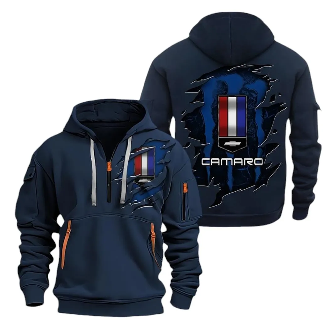 Classic Sports Coupe Hoodie Half Zipper, True Supporter Half-Zip Hoodie CAR021 -Navy
