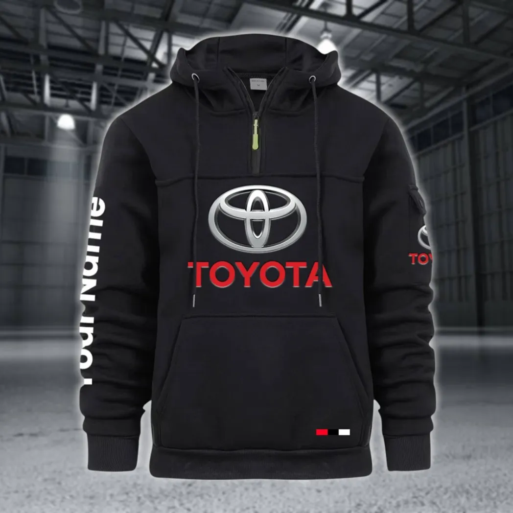Commuter Car Large Pocket Hoodie, Modern Driver's Zip Hoodie CAR514 - Black