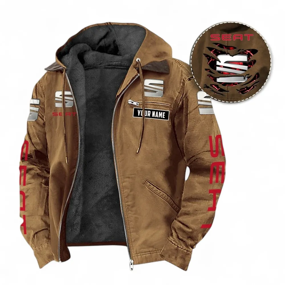 Compact Car Hooded And Flannel Hoodie, Adventure-Ready Streetwear For Car Lovers CAR391 - Camel